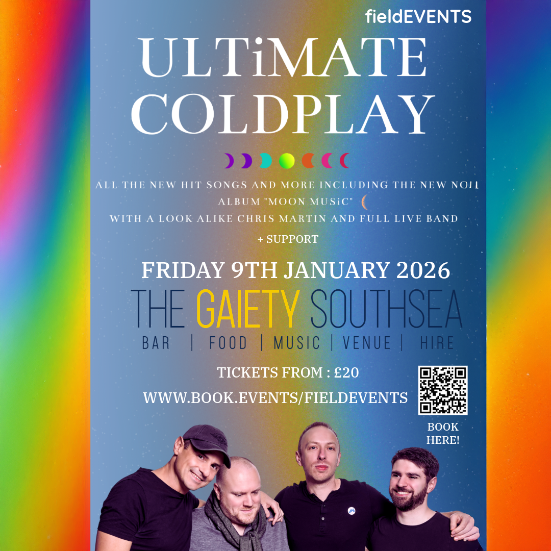 Friday 9th January 2026 Ultimate Coldplay Live + DJ Support at The Gaiety Southsea, South Parade Pier, Portsmouth