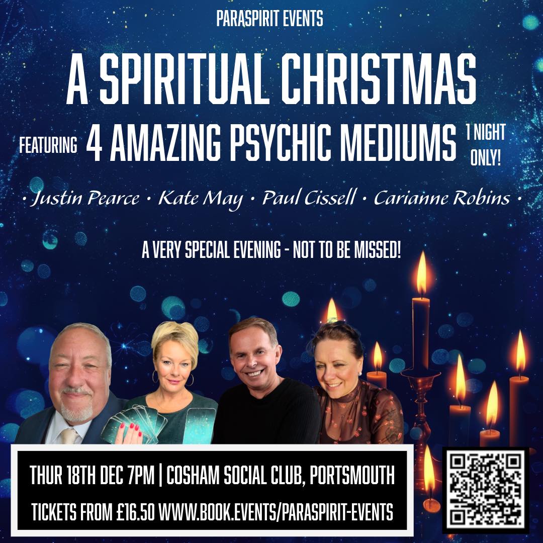 Thursday 18th December: A Spiritual Christmas 4 Psychic Mediums at Cosham Social Club, Portsmouth