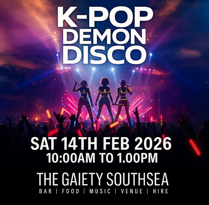 Saturday 14th February 2026 10am to 1.00pm K-POP DEMON DISCO at The Gaiety Southsea, South Parade Pier, Portsmouth
