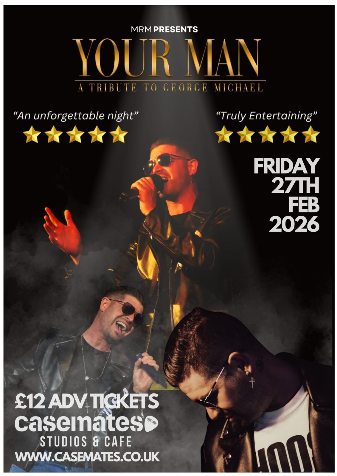 Friday 27th February 2026 Russell Keith as ‘Your Man’ a Tribute to GEORGE MICHAEL at Casemates Studios & Cafe in Portsmouth.