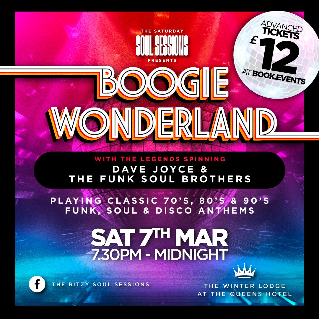 Saturday 7th March 2026 7.30pm - Midnight WINTER LODGE PARTY with DJ DAVE JOYCE in The Winter Lodge at the Queens Hotel Southsea. 