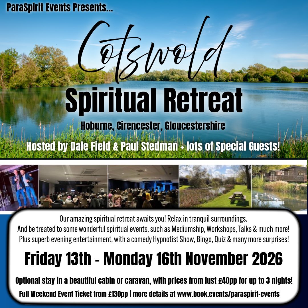 Friday 13th - Monday 16th November 2026: Cotswold Spiritual Retreat (80%+ SOLD ALREADY!)