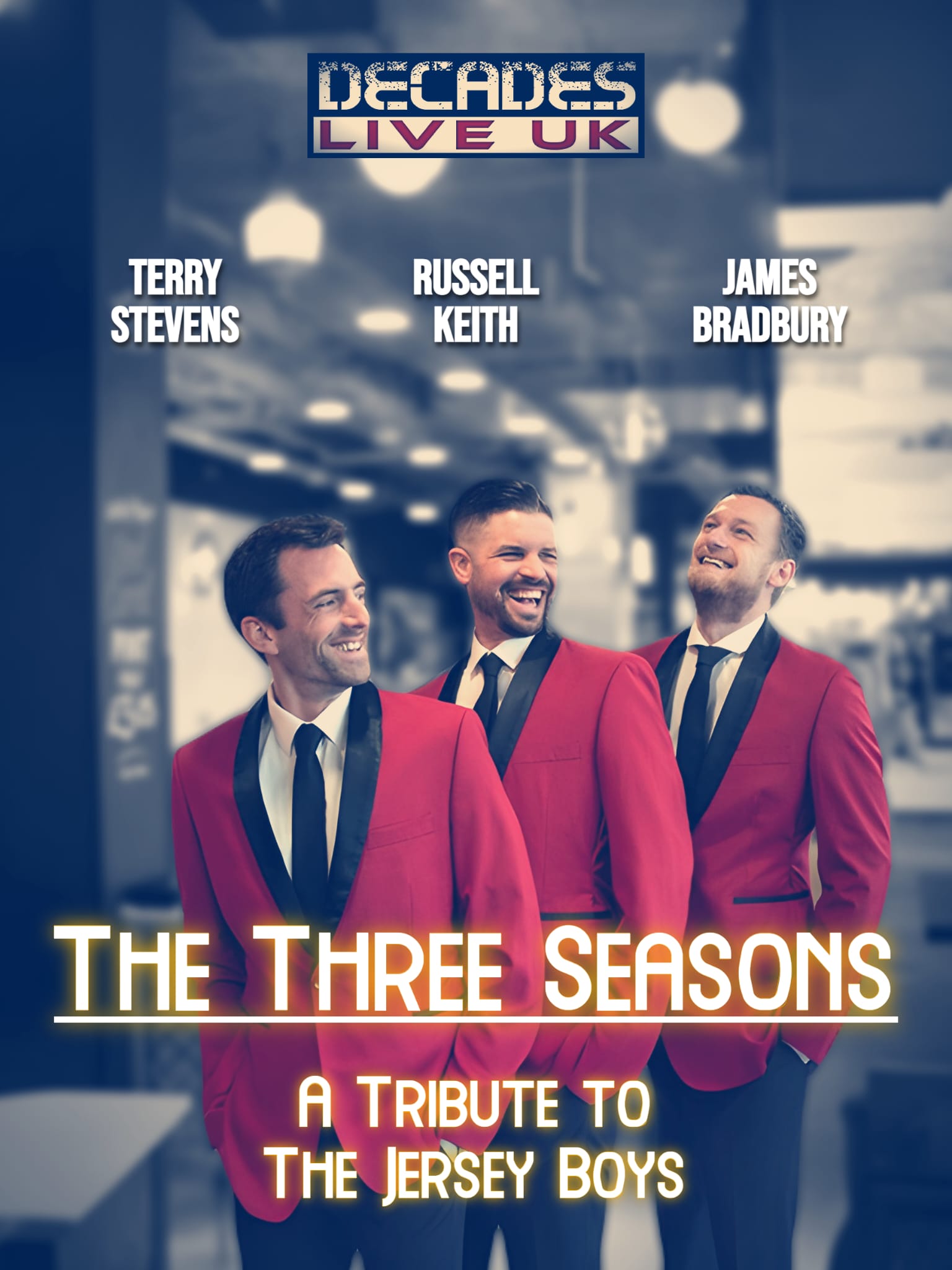 Friday 18th September 2026 7.30pm  MRM presents THE THREE SEASONS (Jersey boys tribute) at Casemates Studios & Cafe in Portsmouth.