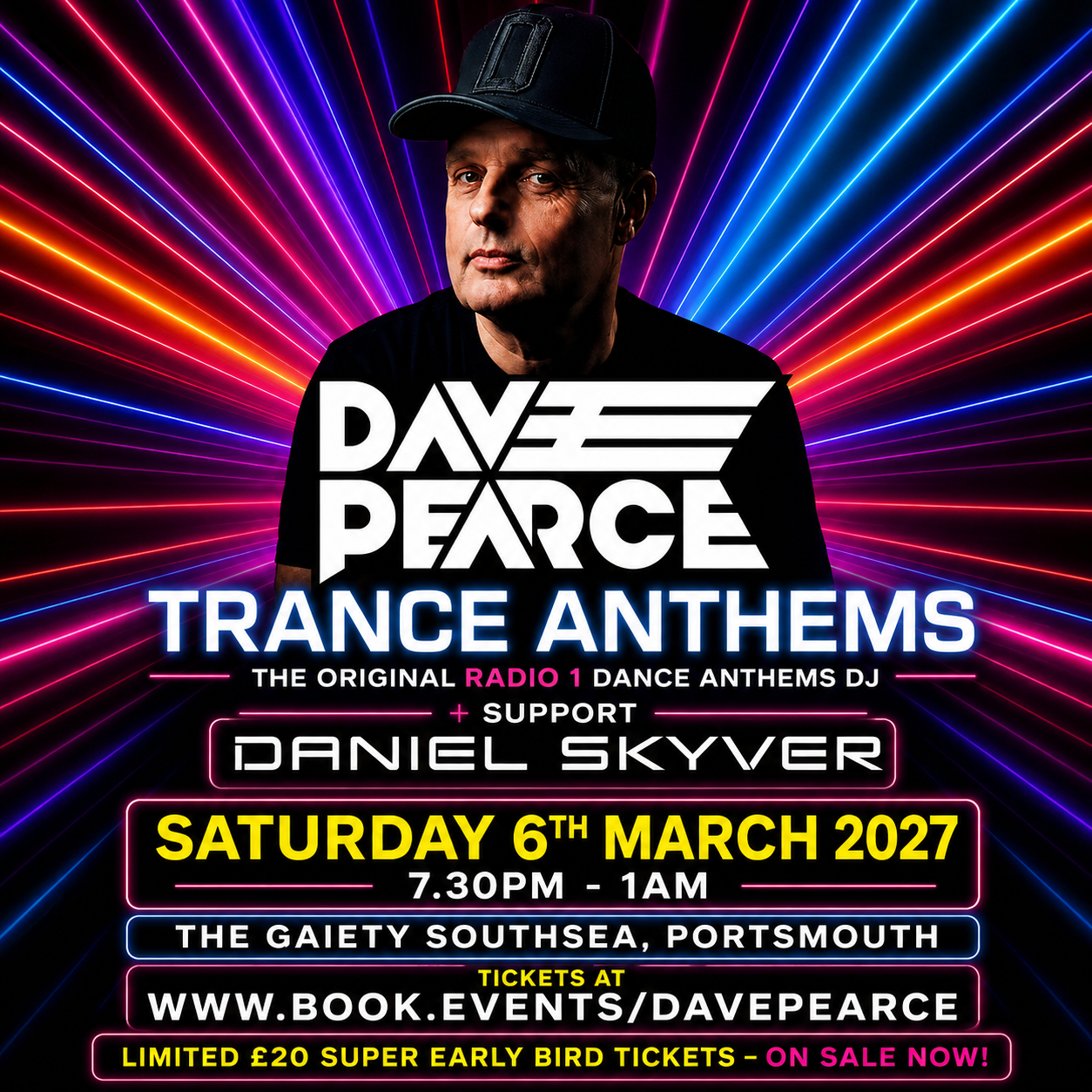 Saturday 6th March: DJ Dave Pearce - Trance & Dance Anthems + Support from DJ Daniel Skyver at The Gaiety Southsea, South Parade Pier, Portsmouth