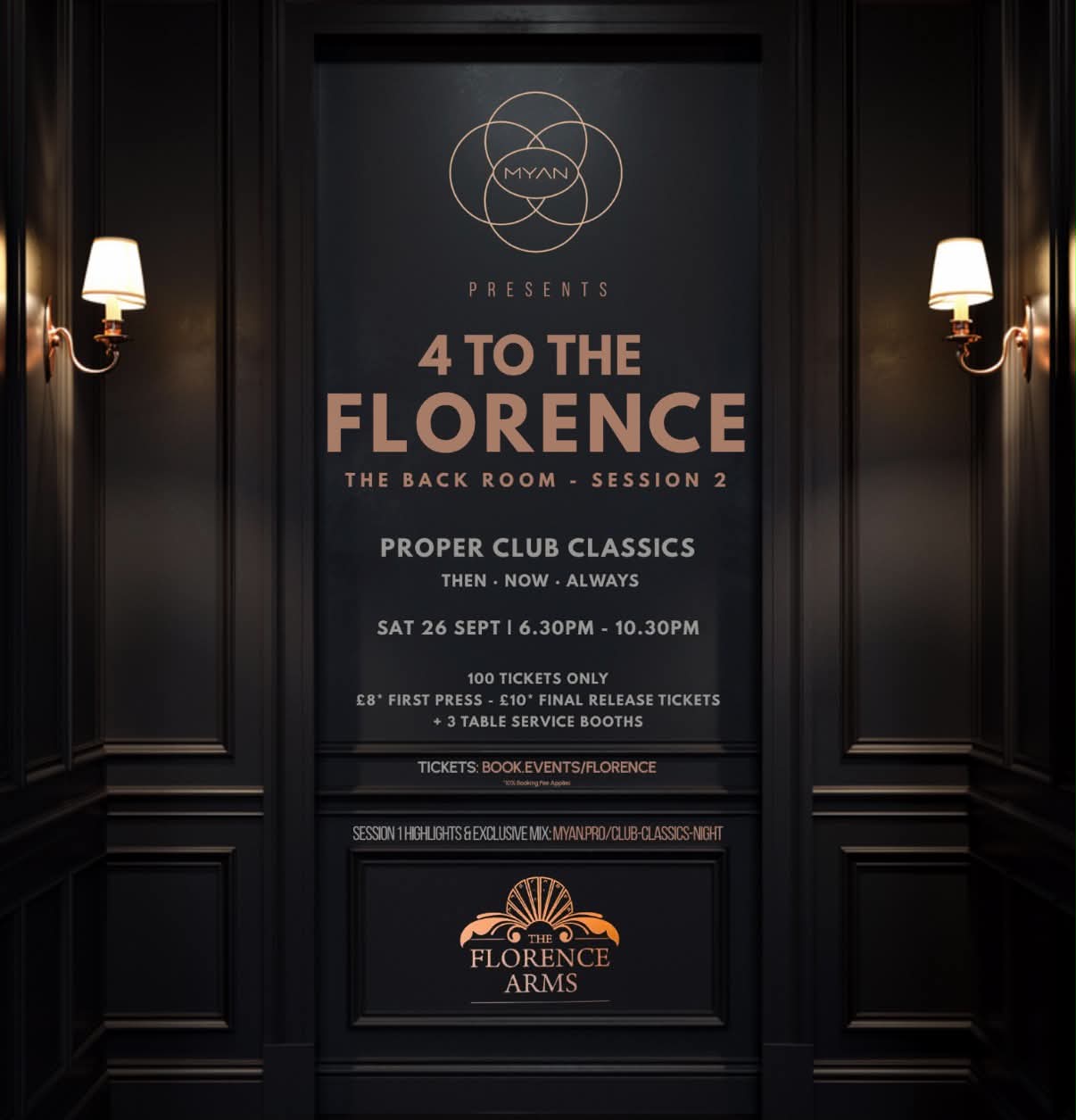 Saturday 26th September 2026 6.30pm - 10.30pm CLUB CLASSICS DJ  NIGHT at The Florence Arms in Southsea 
