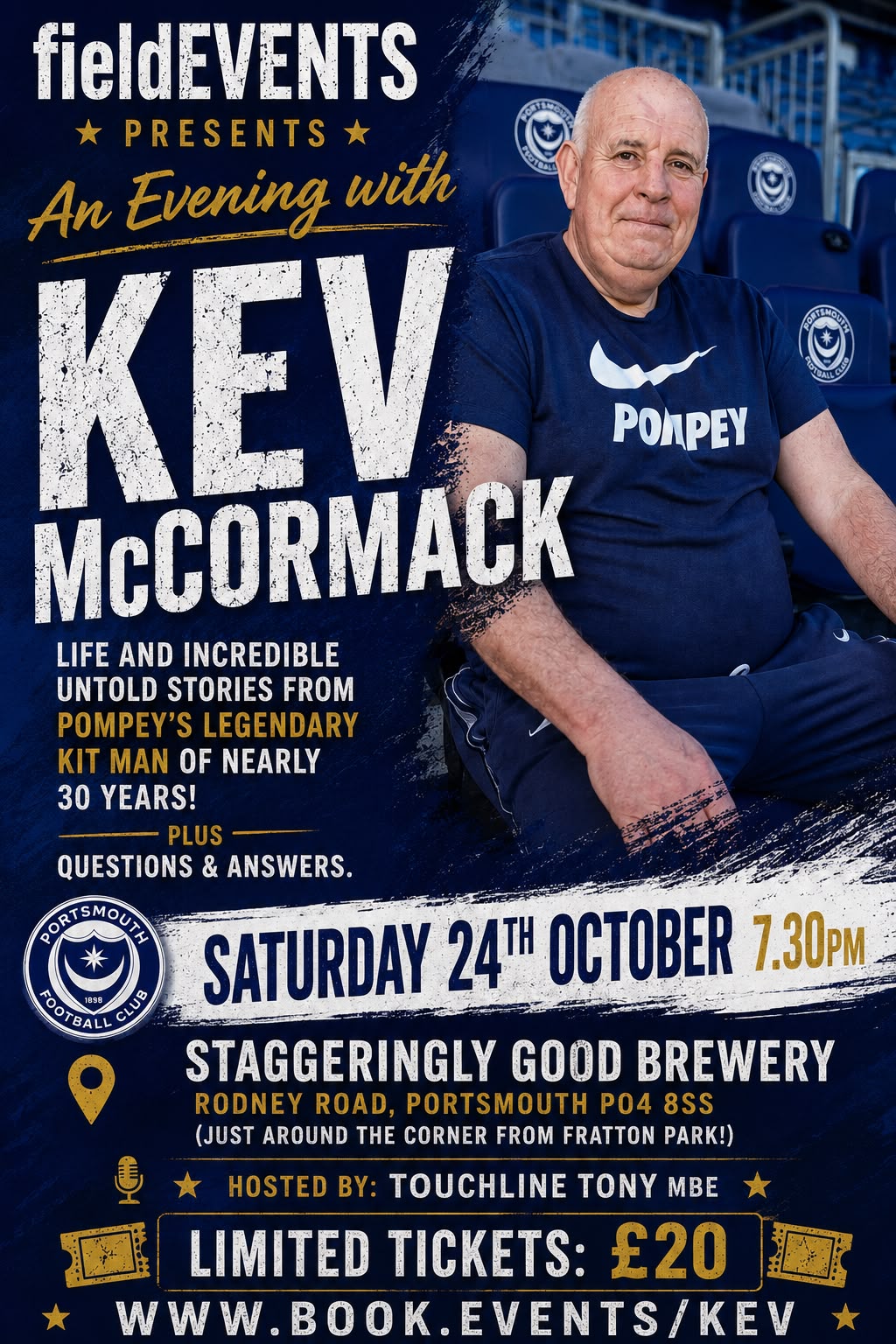 Saturday 24th October: A Special Evening with Kevin McCormack at The Gaiety Southsea, Portsmouth