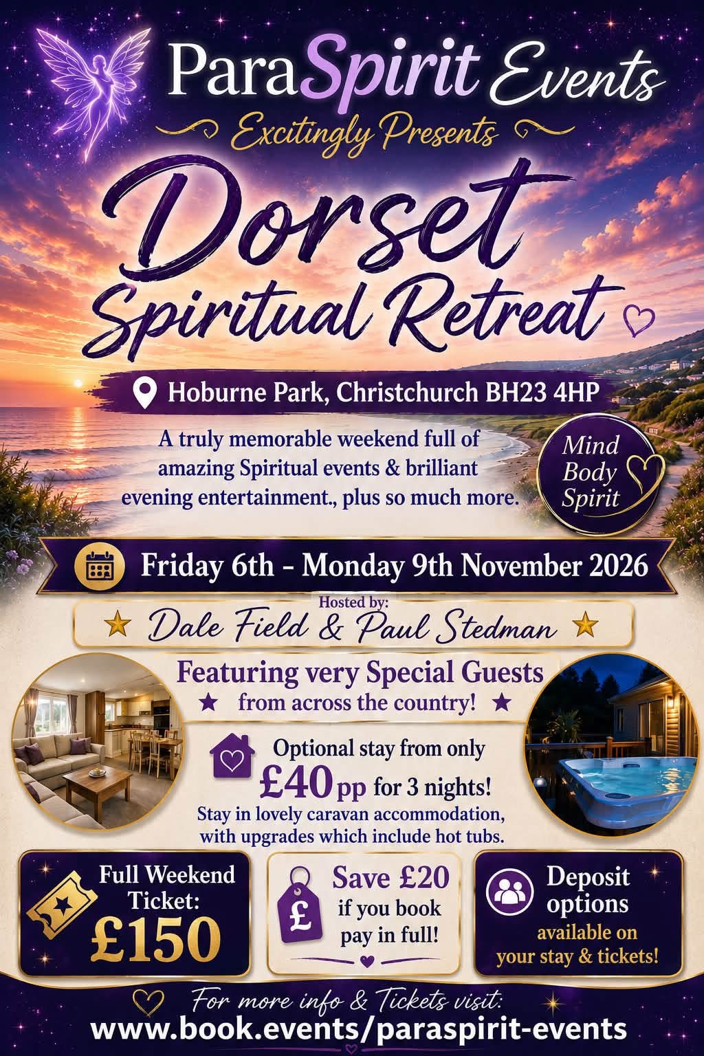 Friday 6th - Monday 9th November 2026: Dorset Spiritual Retreat (20 TICKETS LEFT!)